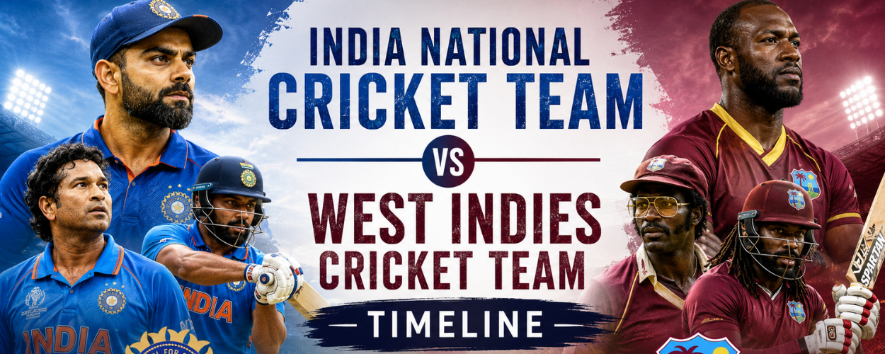 India National Cricket Team vs West Indies Cricket Team Timeline